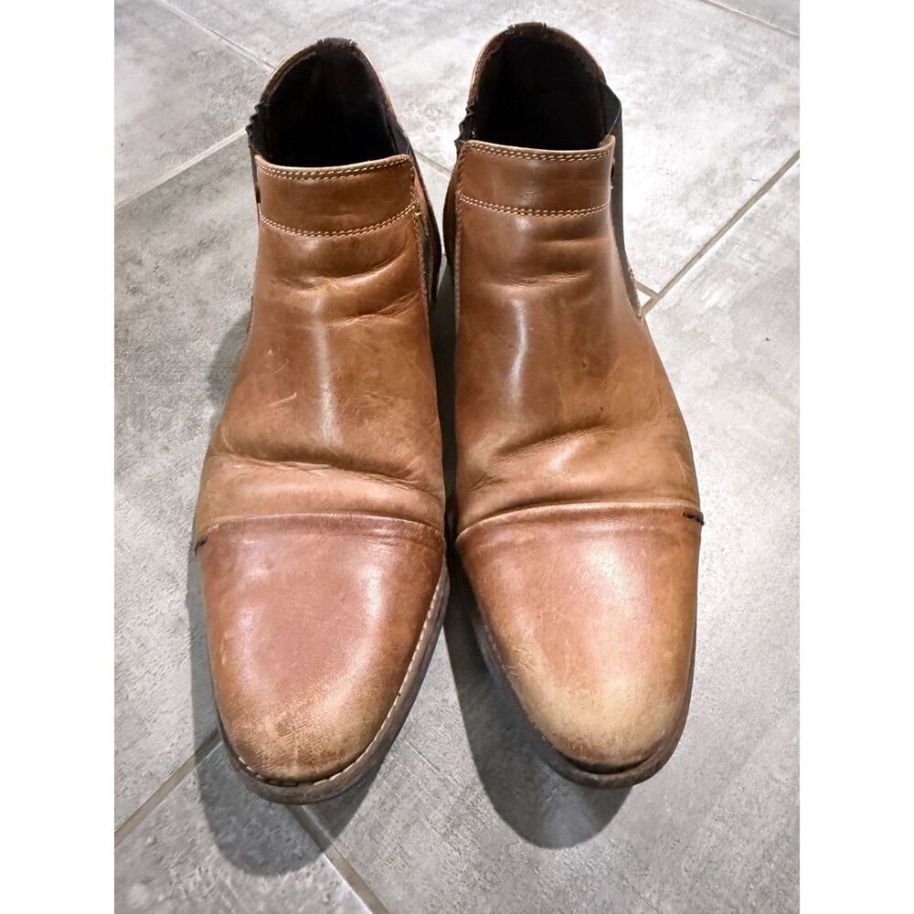 Bullboxer Men’s Brown Leather Chelsea Boots EU 43 US 10 Distressed